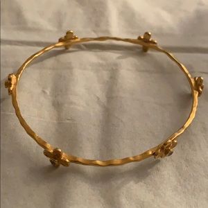 Golden and crystal floral bangle